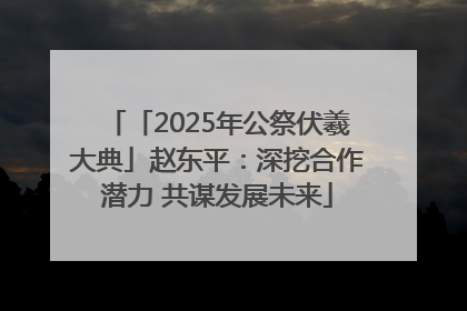「2025年公祭伏羲大典」赵东平：深挖合作潜力 共谋发展未来