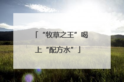 “牧草之王”喝上“配方水”