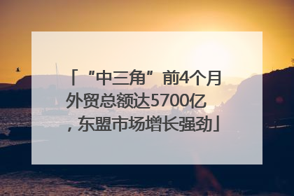 “中三角”前4个月外贸总额达5700亿，东盟市场增长强劲