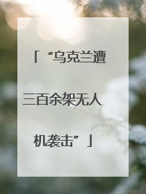 “乌克兰遭三百余架无人机袭击”