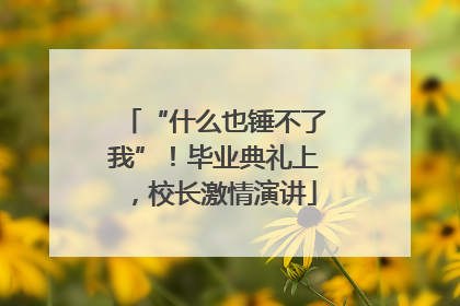 “什么也锤不了我”！毕业典礼上，校长激情演讲