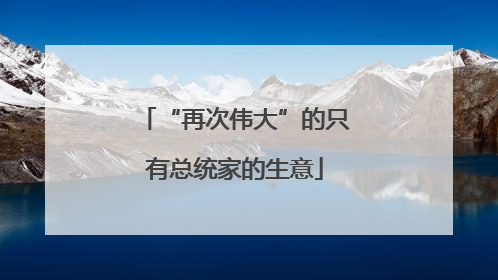 “再次伟大”的只有总统家的生意