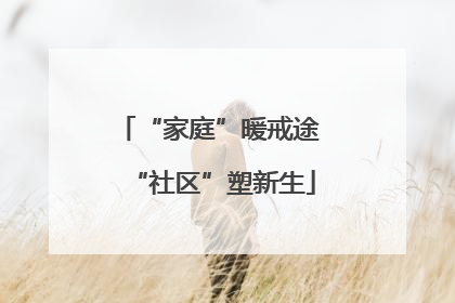 “家庭”暖戒途 “社区”塑新生