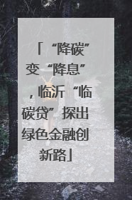 “降碳”变“降息”，临沂“临碳贷”探出绿色金融创新路