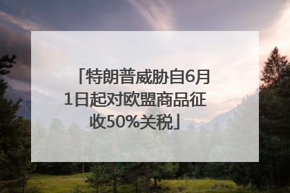 特朗普威胁自6月1日起对欧盟商品征收50%关税