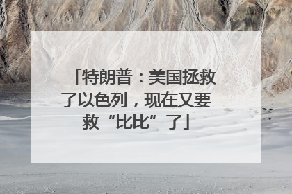 特朗普：美国拯救了以色列，现在又要救“比比”了