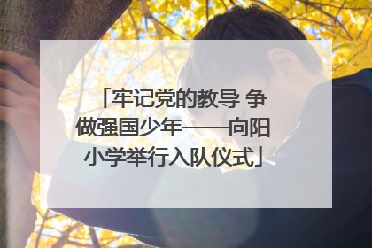 牢记党的教导 争做强国少年——向阳小学举行入队仪式