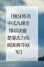 独牙传奇中式九球全球总决赛 楚秉杰力克周龙勇夺冠军