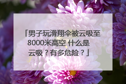男子玩滑翔伞被云吸至8000米高空 什么是云吸？有多危险？