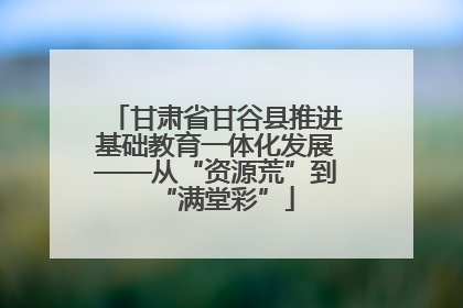 甘肃省甘谷县推进基础教育一体化发展——从“资源荒”到“满堂彩”