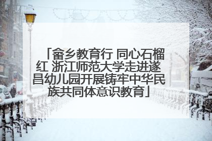畲乡教育行 同心石榴红 浙江师范大学走进遂昌幼儿园开展铸牢中华民族共同体意识教育