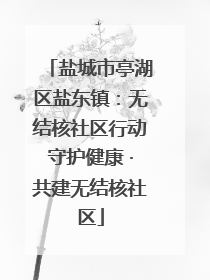 盐城市亭湖区盐东镇：无结核社区行动守护健康 ·共建无结核社区