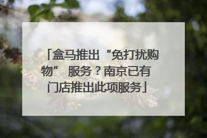盒马推出“免打扰购物” 服务？南京已有门店推出此项服务