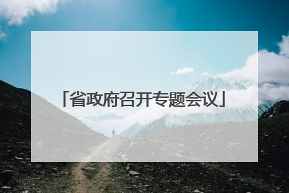 省政府召开专题会议