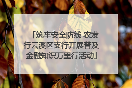 筑牢安全防线 农发行云溪区支行开展普及金融知识万里行活动