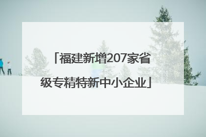 福建新增207家省级专精特新中小企业