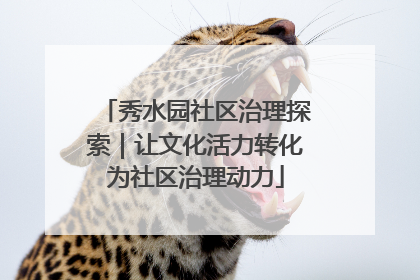 秀水园社区治理探索｜让文化活力转化为社区治理动力