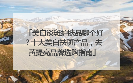 美白淡斑护肤品哪个好？十大美白祛斑产品，去黄提亮品牌选购指南