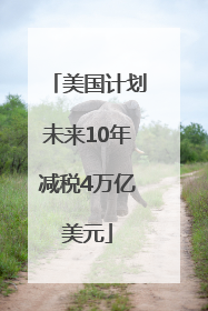美国计划未来10年减税4万亿美元