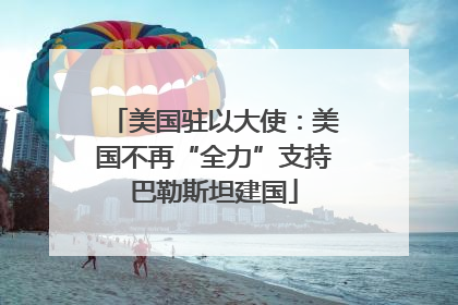 美国驻以大使：美国不再“全力”支持巴勒斯坦建国