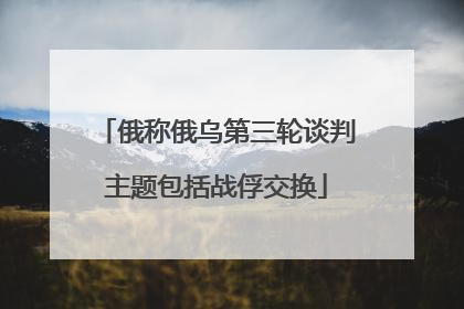 俄称俄乌第三轮谈判主题包括战俘交换