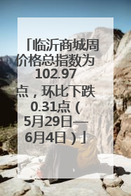 临沂商城周价格总指数为102.97点，环比下跌0.31点（5月29日—6月4日）