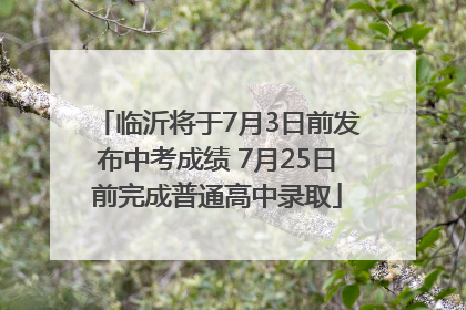 临沂将于7月3日前发布中考成绩 7月25日前完成普通高中录取