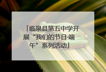 临泉县第五中学开展“我们的节日·端午”系列活动