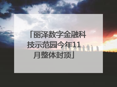 丽泽数字金融科技示范园今年11月整体封顶