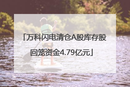 万科闪电清仓A股库存股 回笼资金4.79亿元