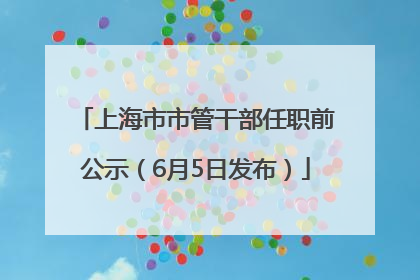 上海市市管干部任职前公示（6月5日发布）