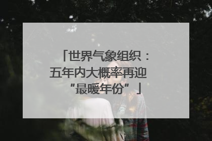 世界气象组织：五年内大概率再迎“最暖年份”
