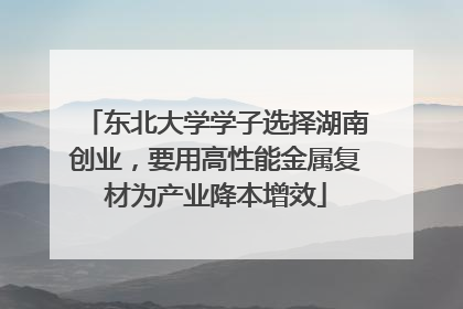 东北大学学子选择湖南创业，要用高性能金属复材为产业降本增效