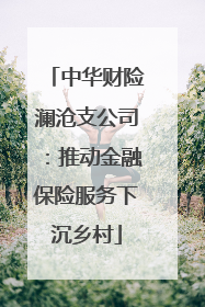中华财险澜沧支公司：推动金融保险服务下沉乡村