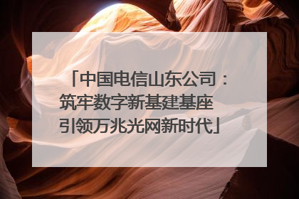中国电信山东公司：筑牢数字新基建基座 引领万兆光网新时代