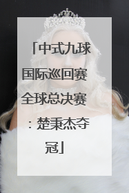 中式九球国际巡回赛全球总决赛：楚秉杰夺冠