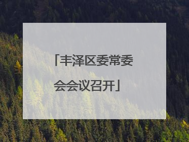 丰泽区委常委会会议召开