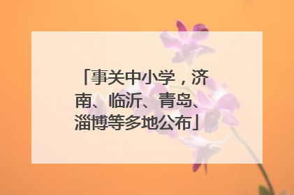 事关中小学，济南、临沂、青岛、淄博等多地公布