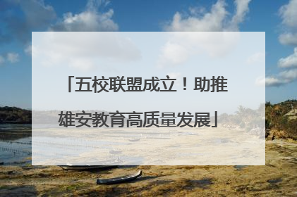 五校联盟成立！助推雄安教育高质量发展