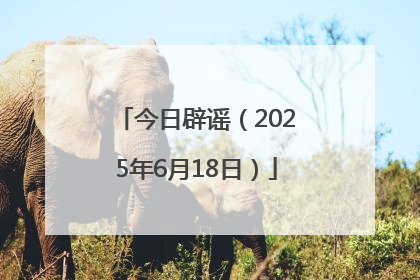 今日辟谣（2025年6月18日）