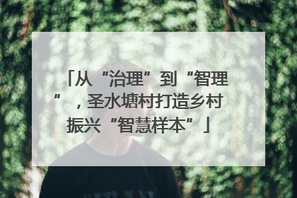 从“治理”到“智理”，圣水塘村打造乡村振兴“智慧样本”