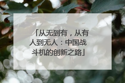 从无到有，从有人到无人：中国战斗机的创新之路
