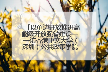以单边开放推进高能级开放强省建设——访香港中文大学（深圳）公共政策学院院长郑永年