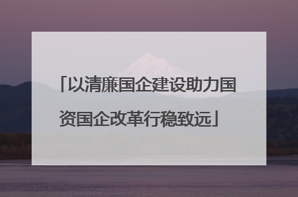 以清廉国企建设助力国资国企改革行稳致远