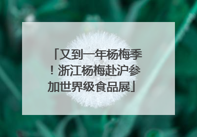 又到一年杨梅季！浙江杨梅赴沪参加世界级食品展