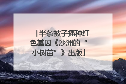 半条被子播种红色基因《沙洲的“小树苗”》出版