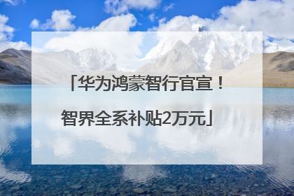 华为鸿蒙智行官宣！智界全系补贴2万元