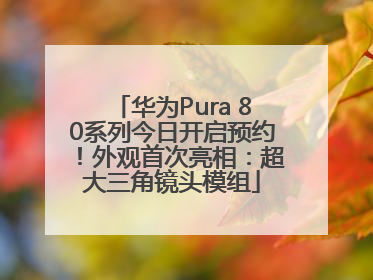 华为Pura 80系列今日开启预约！外观首次亮相：超大三角镜头模组