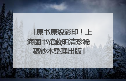 原书原貌影印！上海图书馆藏明清珍稀稿钞本整理出版