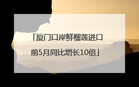 厦门口岸鲜榴莲进口 前5月同比增长10倍